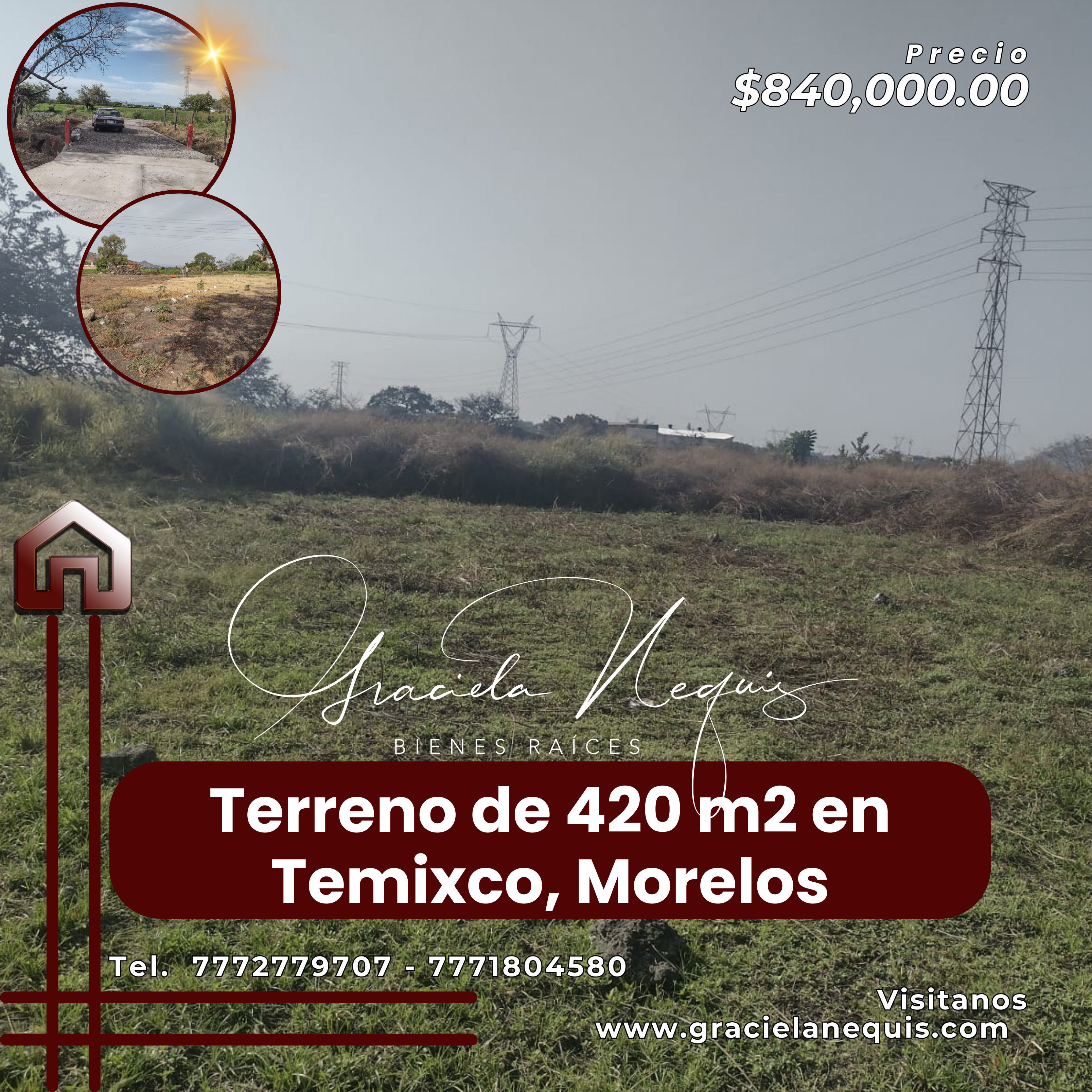Terreno de 420 m2 ubicado en Temixco, Morelos. Cod. 210